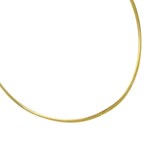 Sterling Silver/14k Yellow Gold 3mm Reversable Omega Necklace 18"