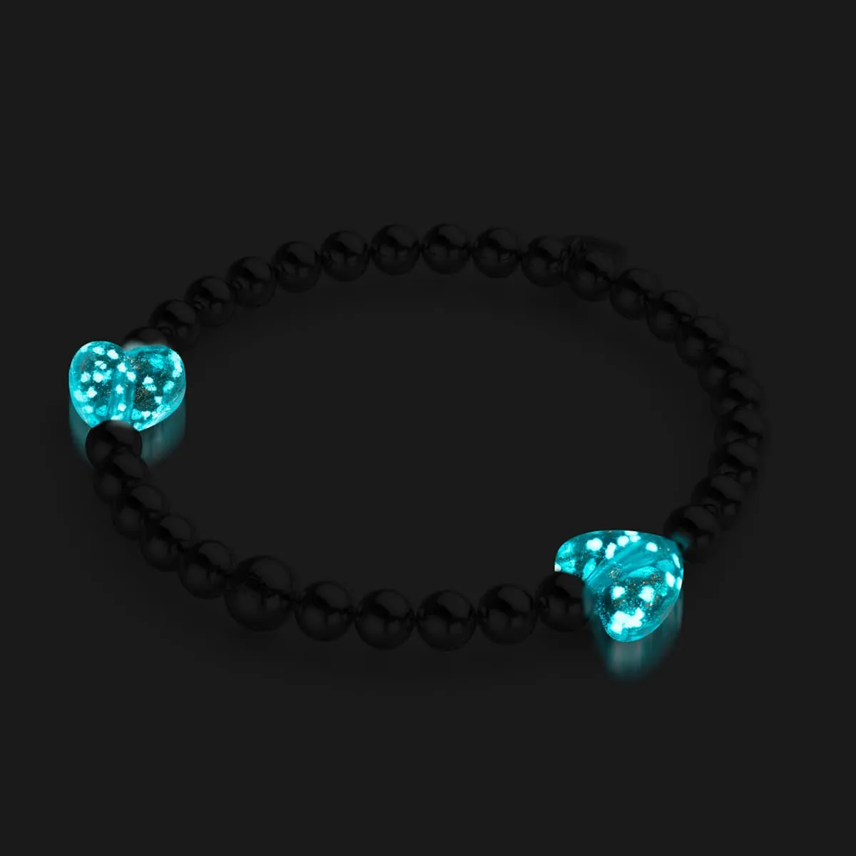 Teal | Firefly Glass Hearts Essence Bracelet