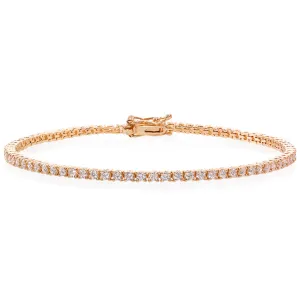 Tennis Bracelet with Round Brilliant Diamond (1.20 cttw) in 18K Yellow Gold