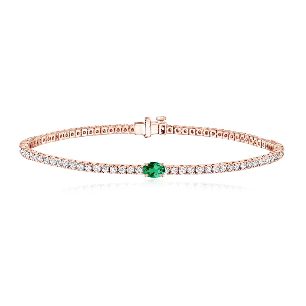 Tennis Bracelet with Small Solitaire Gemstone