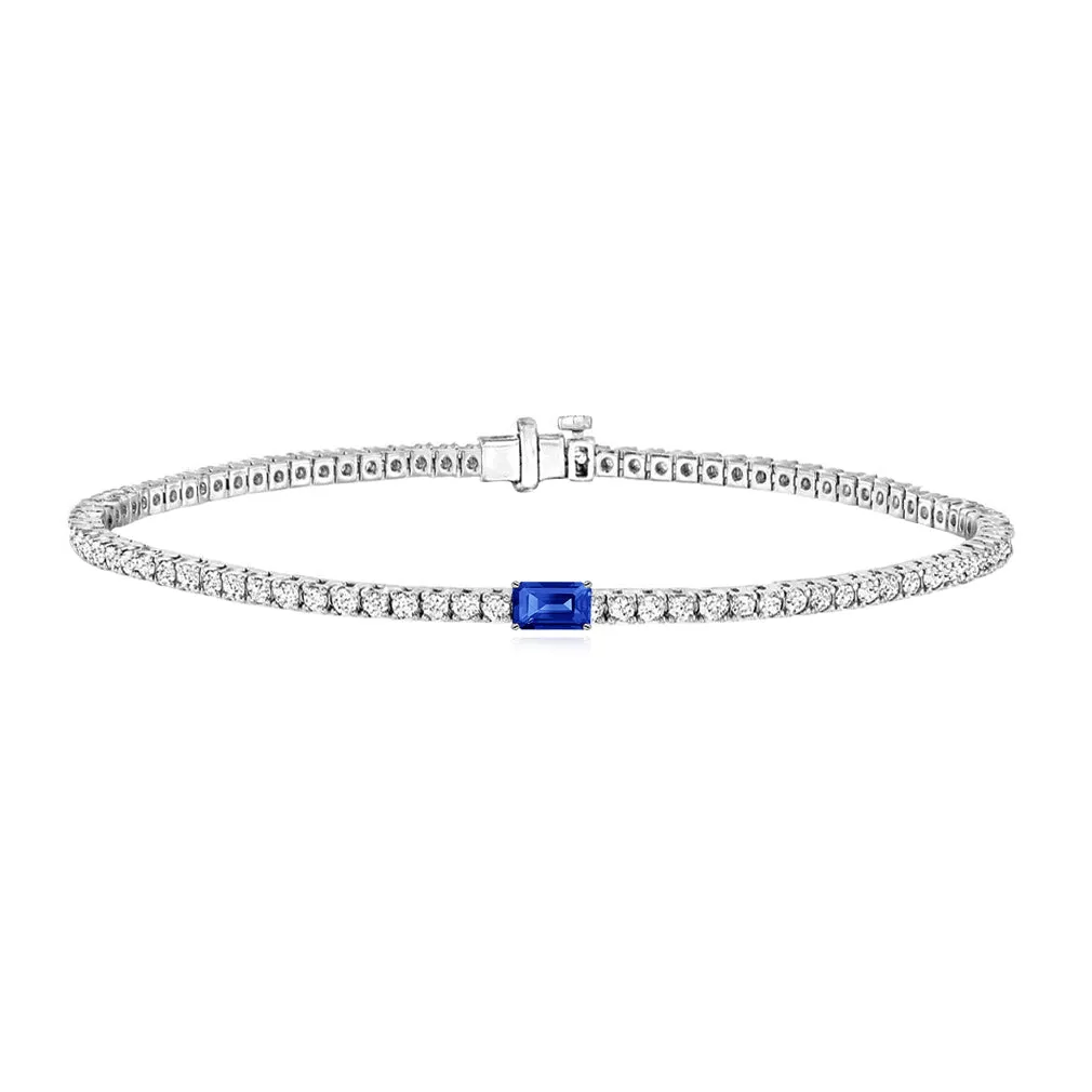 Tennis Bracelet with Small Solitaire Gemstone