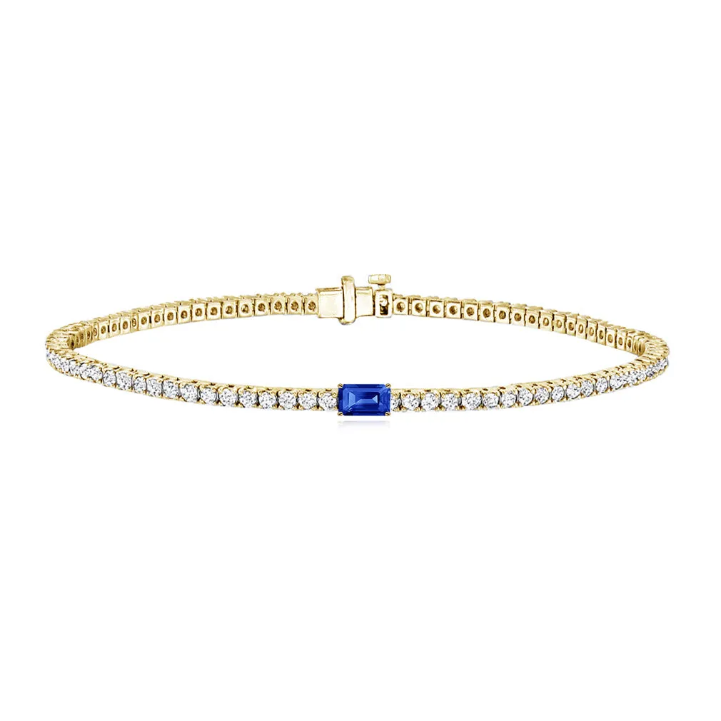 Tennis Bracelet with Small Solitaire Gemstone