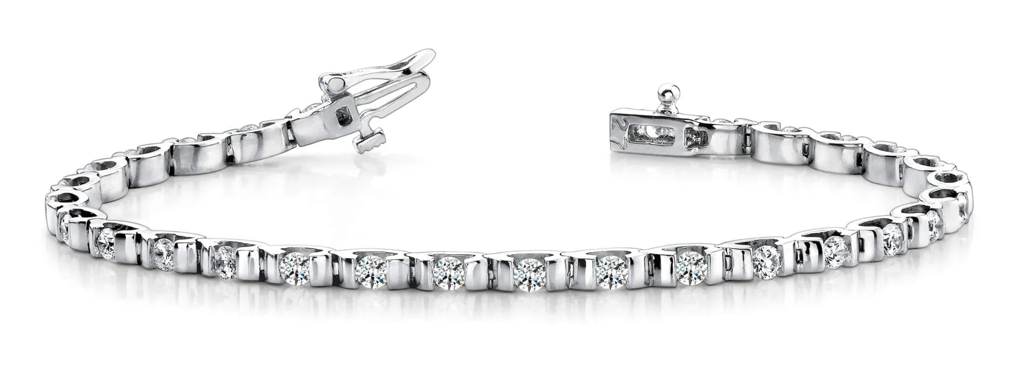 Tension Set Diamond Bracelet with 3.92 ct.(finished) 2.8mm