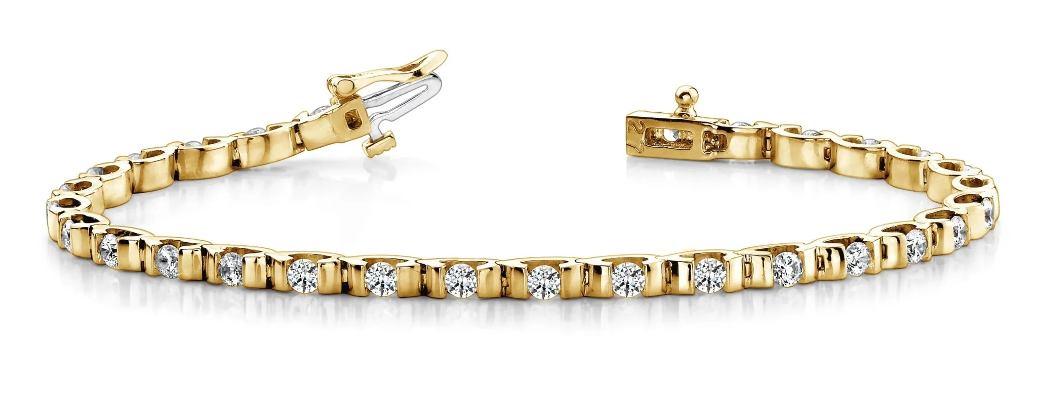 Tension Set Diamond Bracelet with 3.92 ct.(finished) 2.8mm