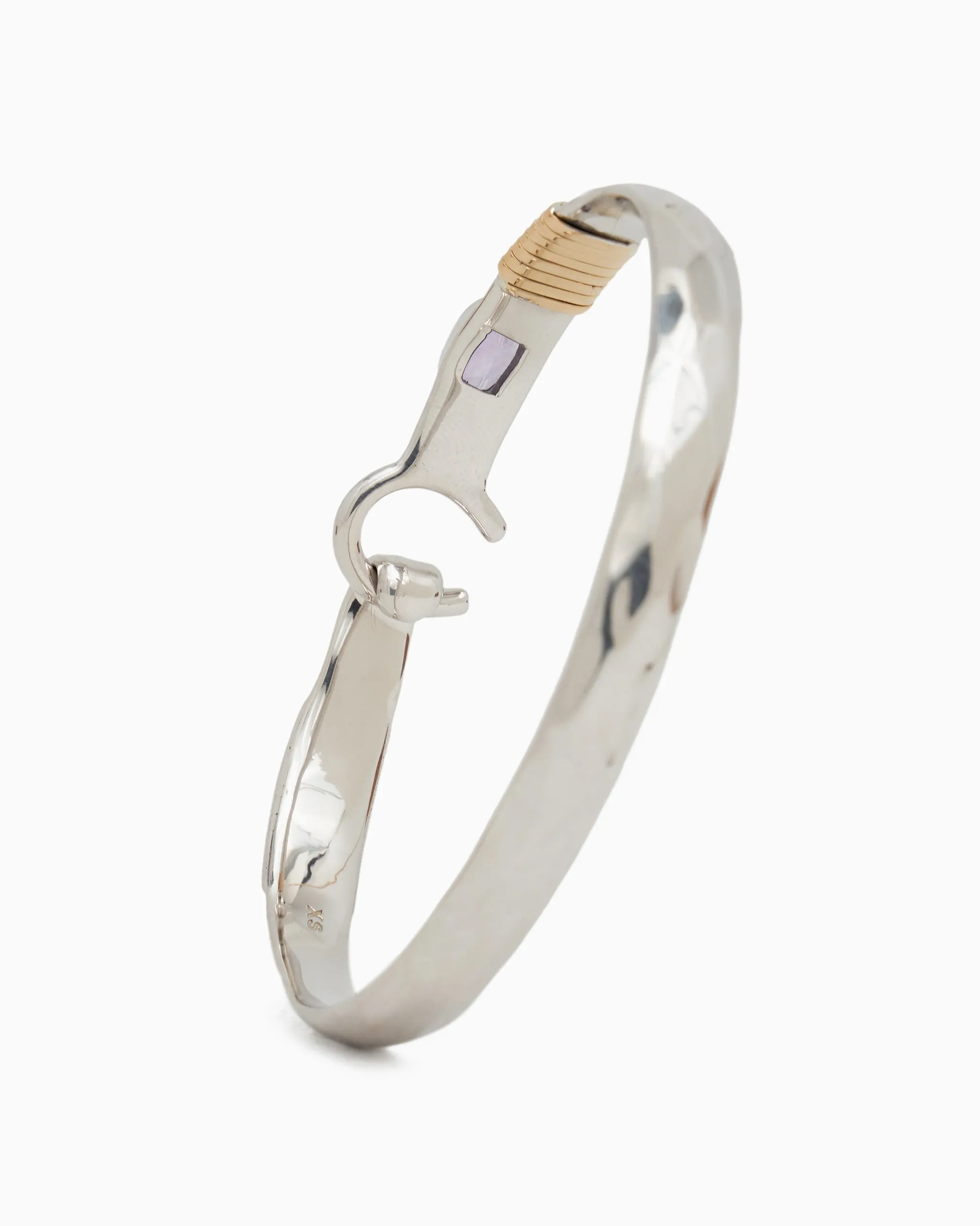 The Hook Bracelet with Stone, 6mm - Amethyst