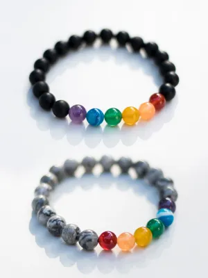 The Rudest Real Gemstone Bracelet - 2 Pack - Onyx & Jasper