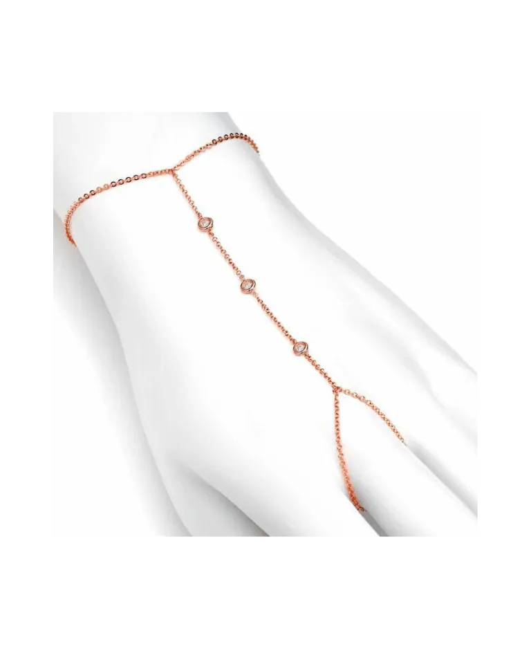 Three Diamond Hand Chain Bracelet