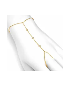 Three Diamond Hand Chain Bracelet