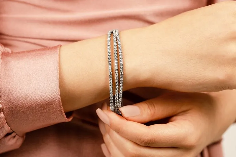 Three Rows Flexible Diamond Bracelet with 6.93 ct.(finished) 1.9mm
