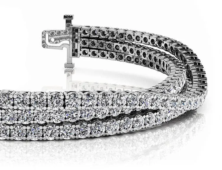 Three Rows Flexible Lab-Grown Diamond Bracelet with 6.93 ct.(finished) 1.9mm