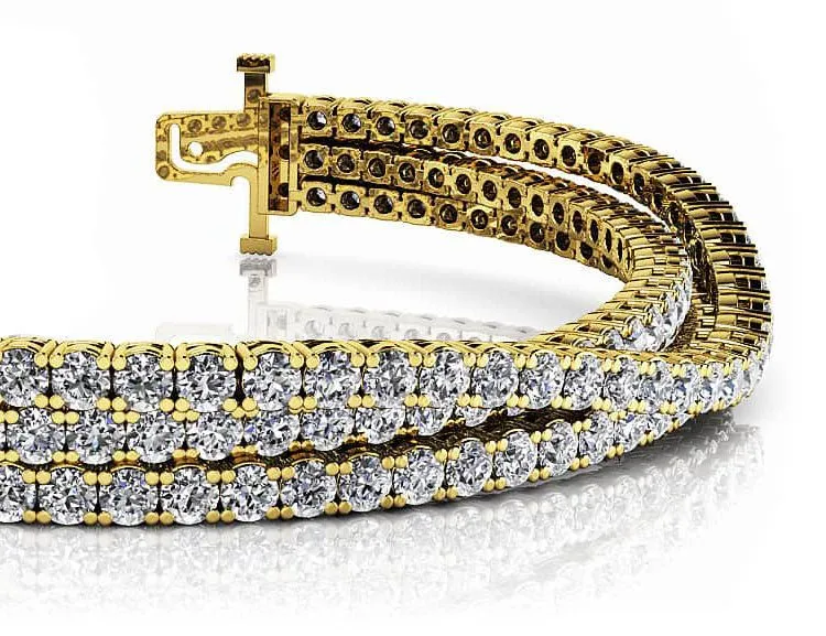 Three Rows Flexible Lab-Grown Diamond Bracelet with 6.93 ct.(finished) 1.9mm