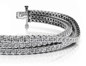 Three Rows Flexible Lab-Grown Diamond Bracelet with 6.93 ct.(finished) 1.9mm