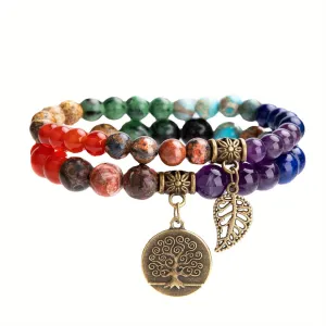 Tiger Eye Stone Life Tree Bracelet Amethyst Bohemian Style Gift for Men