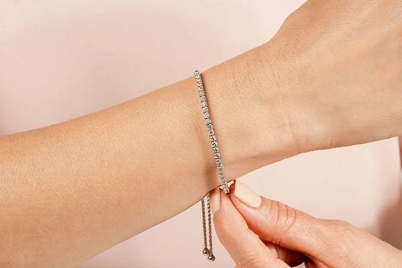 Timeless Dreams Adjustable Lab-Grown Diamond Bracelet with 1.38 ct.(finished) 2.5mm