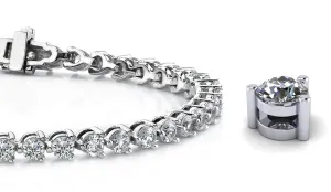 Timeless Three Prong Lab-Grown Diamond Tennis Bracelet with 6.03 ct.(finished) 3.4mm