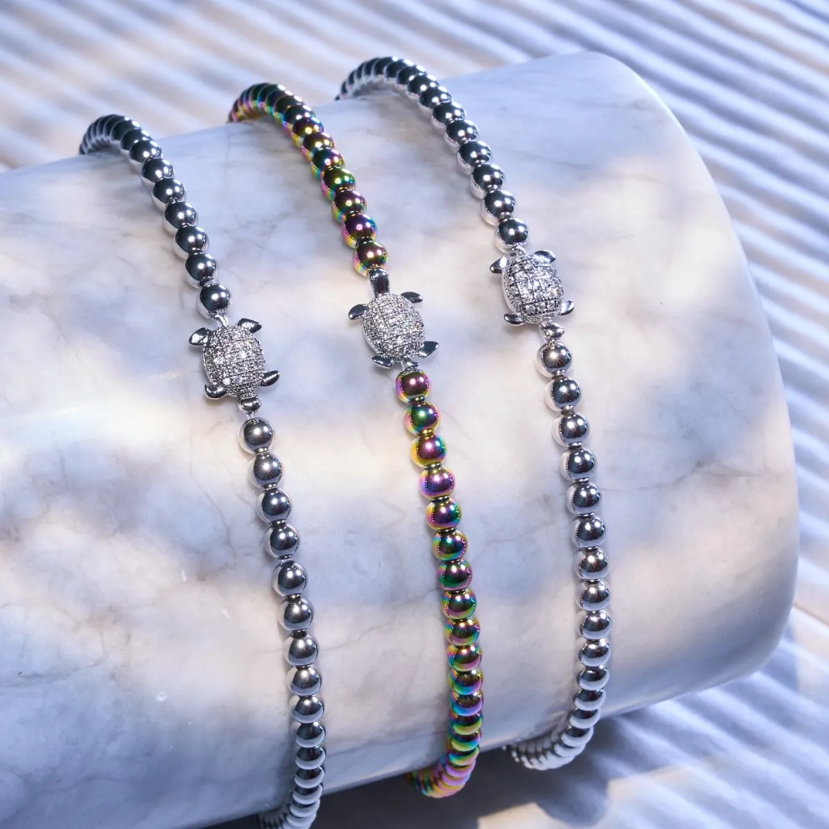 Tortuga | Unicorn Silver | Crystal Sea Turtle Bracelet
