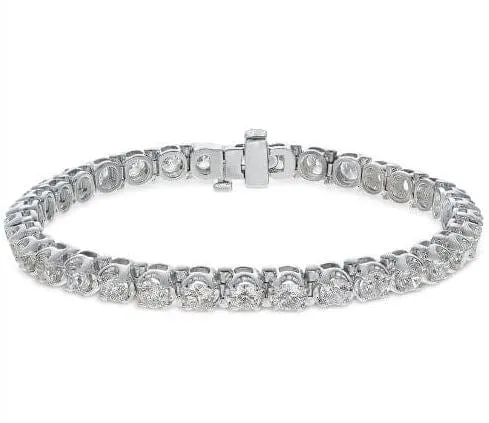 Touch of Gold 14K White Gold 14.78ctw Damond Tennis Bracelet