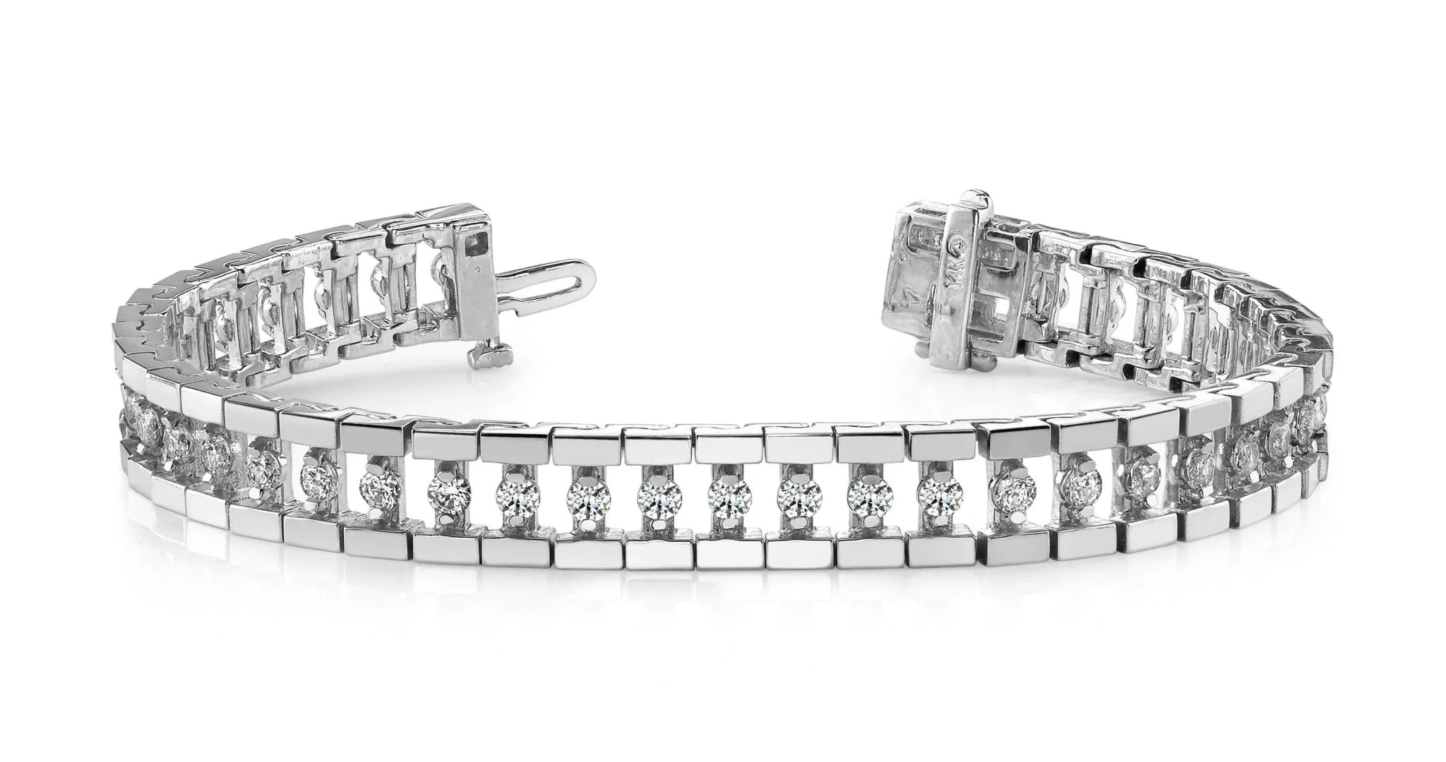 Track Link Lab-Grown Diamond Bracelet with 3.91 ct.(finished) 2.8mm