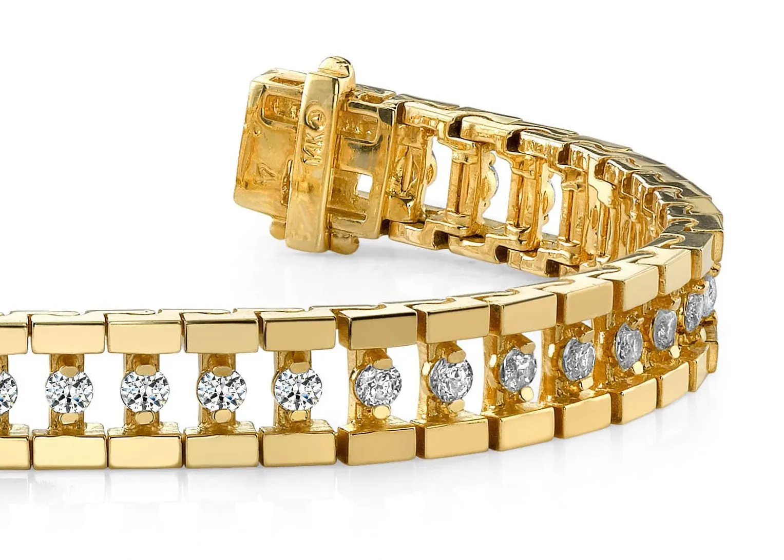 Track Link Lab-Grown Diamond Bracelet with 3.91 ct.(finished) 2.8mm