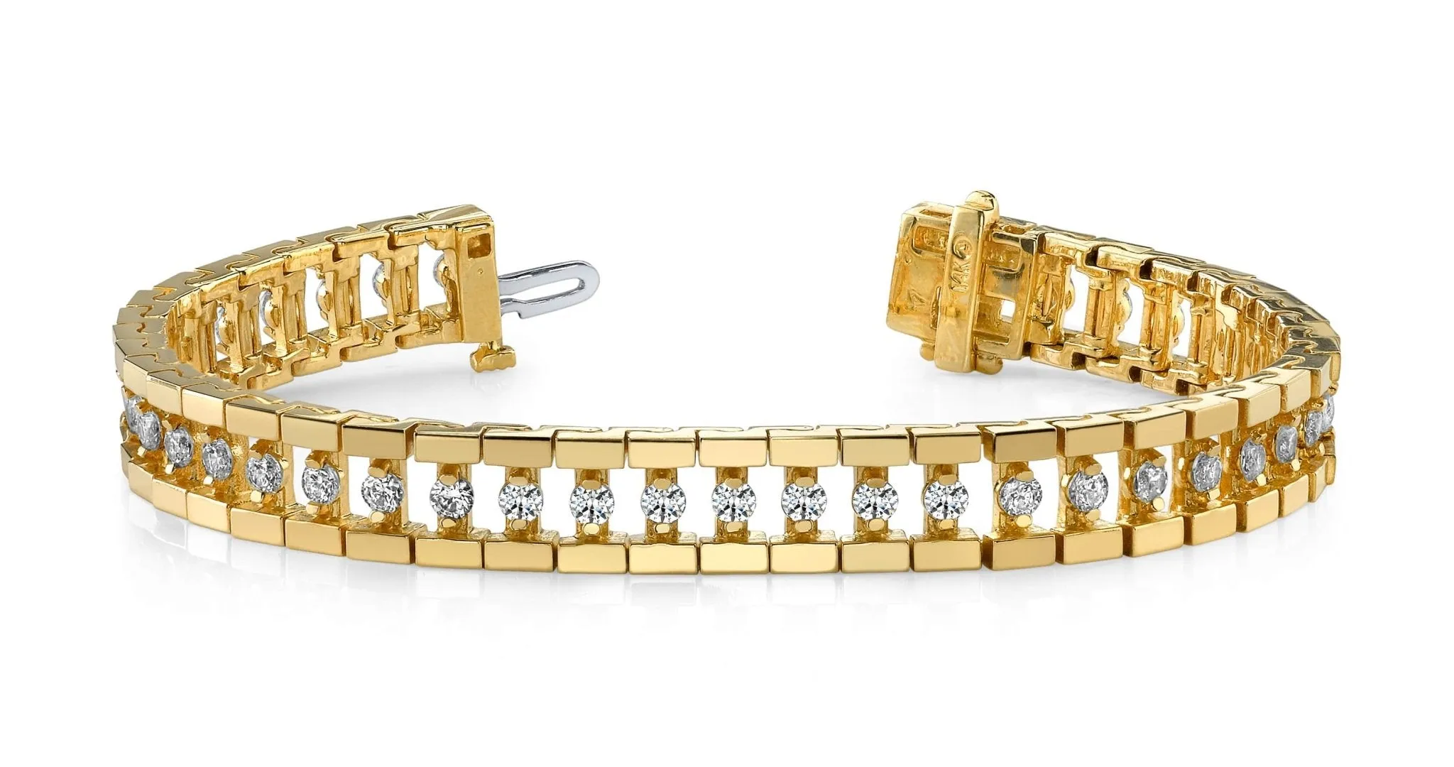 Track Link Lab-Grown Diamond Bracelet with 3.91 ct.(finished) 2.8mm