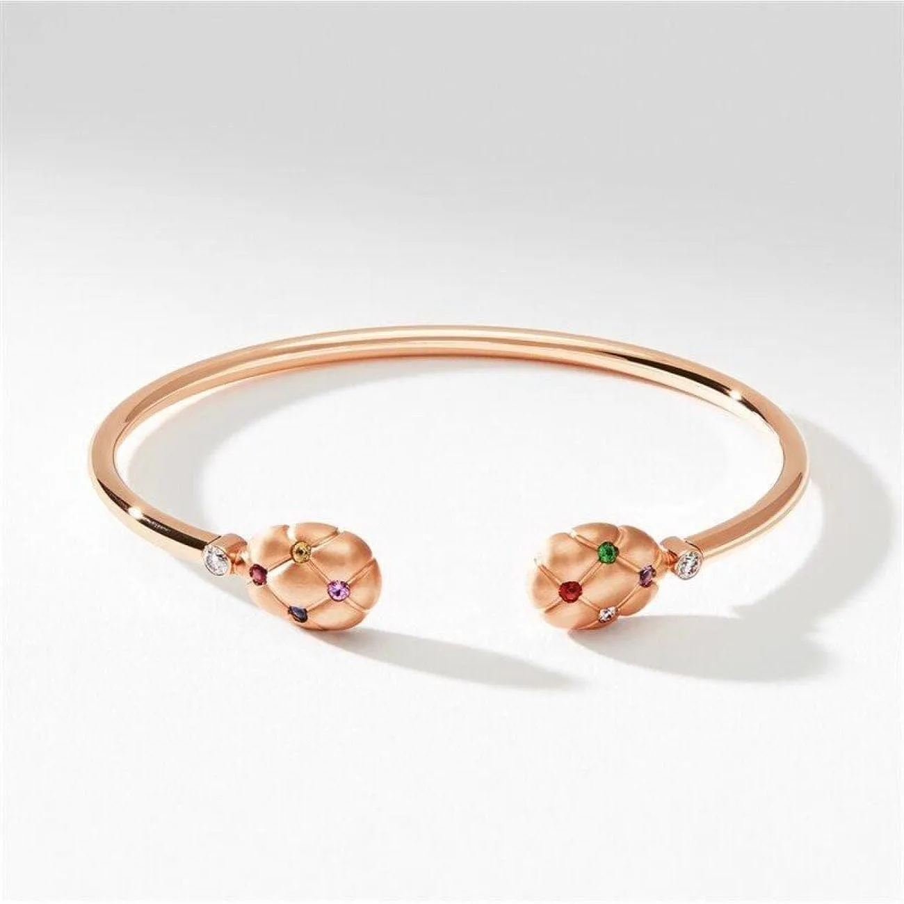 Treillage Multi-Coloured Rose Gold Open-Set Bangle