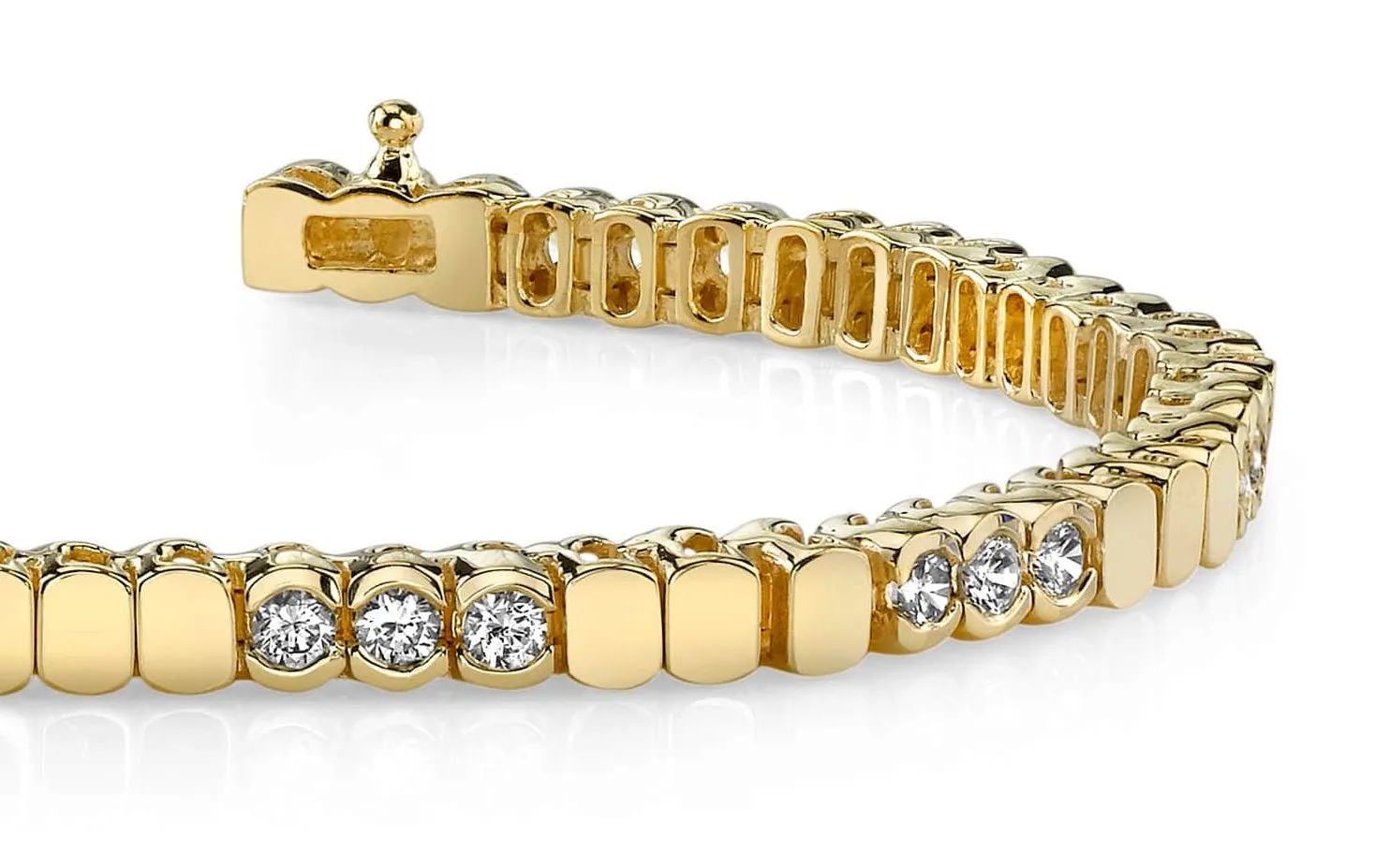 Triple Bezel Diamond Bracelet with 3.60 ct.(finished) 3.5mm