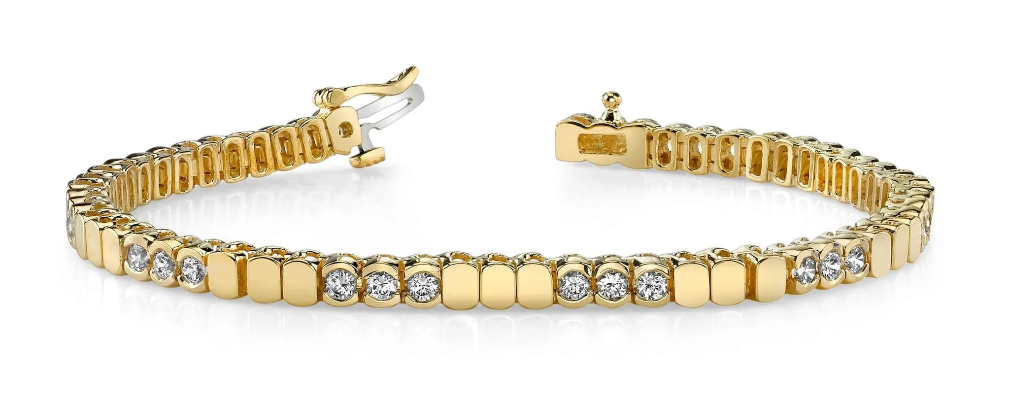 Triple Bezel Diamond Bracelet with 3.60 ct.(finished) 3.5mm