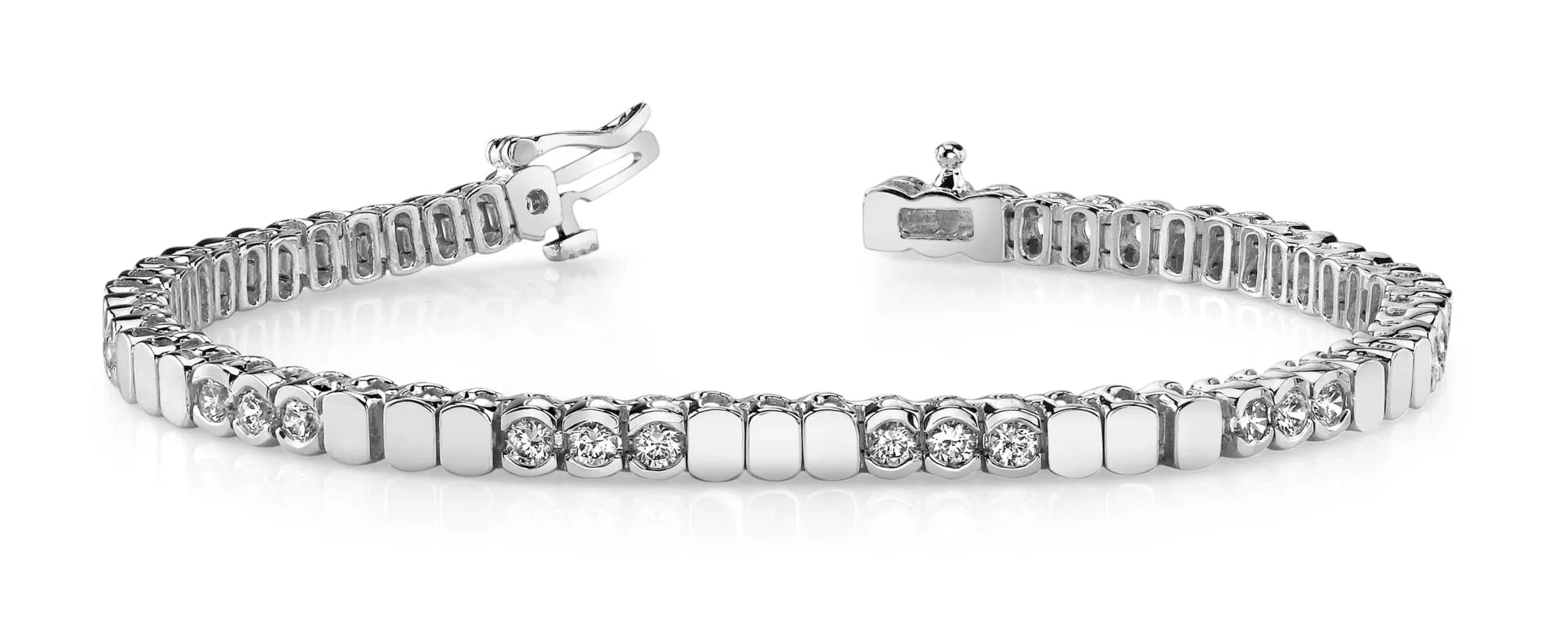 Triple Bezel Diamond Bracelet with 3.60 ct.(finished) 3.5mm
