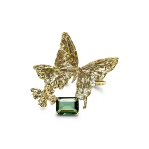 Triple Butterfly Cuff in Green Quartz