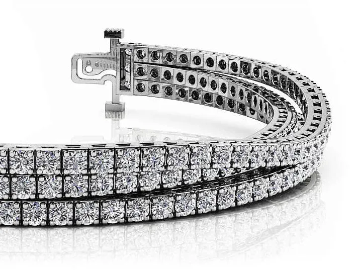 Triple Strand Flexible Diamond Tennis Bracelet Lab-Grown Diamond with 5.55 ct.(finished) 1.75mm