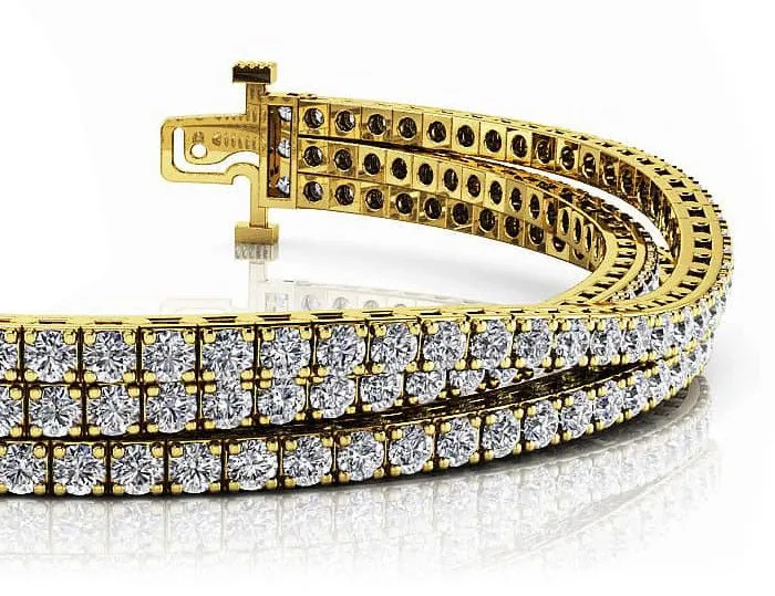 Triple Strand Flexible Diamond Tennis Bracelet Lab-Grown Diamond with 5.55 ct.(finished) 1.75mm