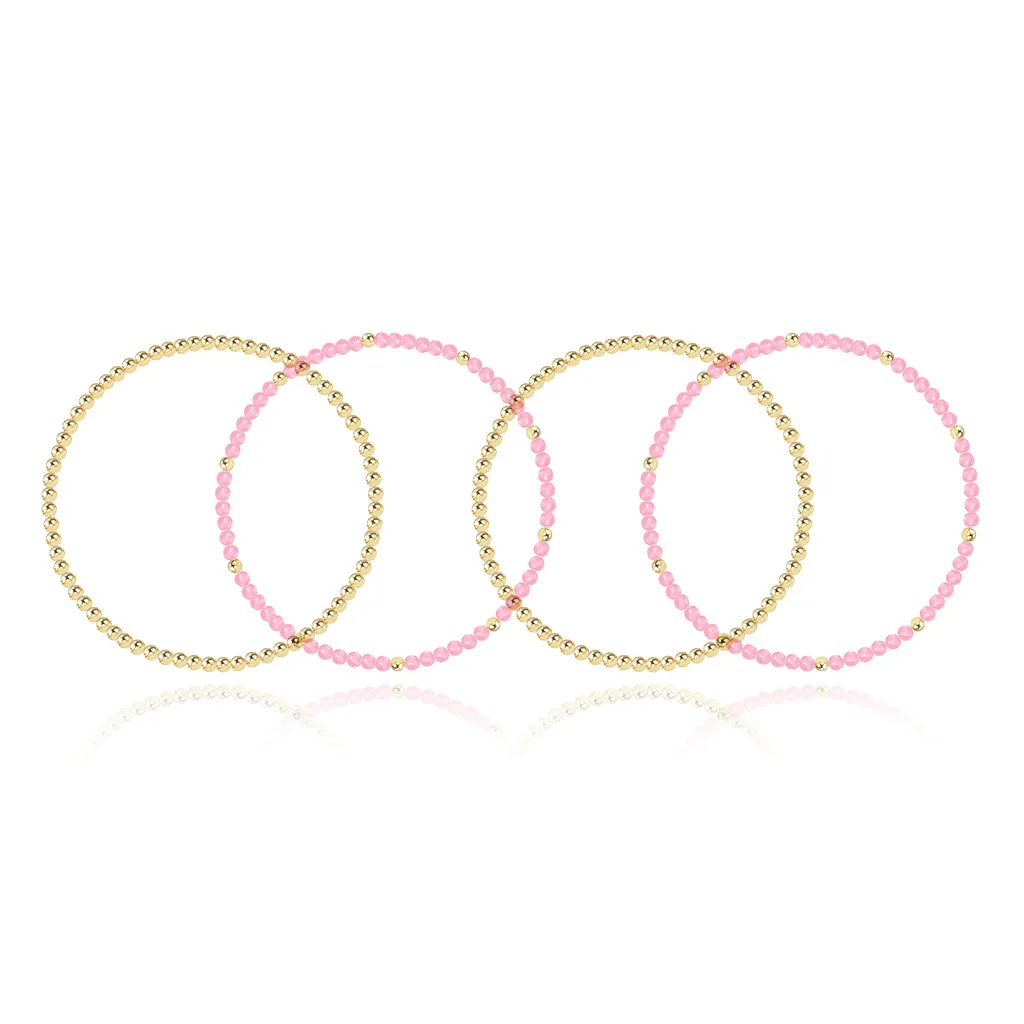 Two Gold Beaded Bracelet   Two Gemstone and Gold Bead Bracelet