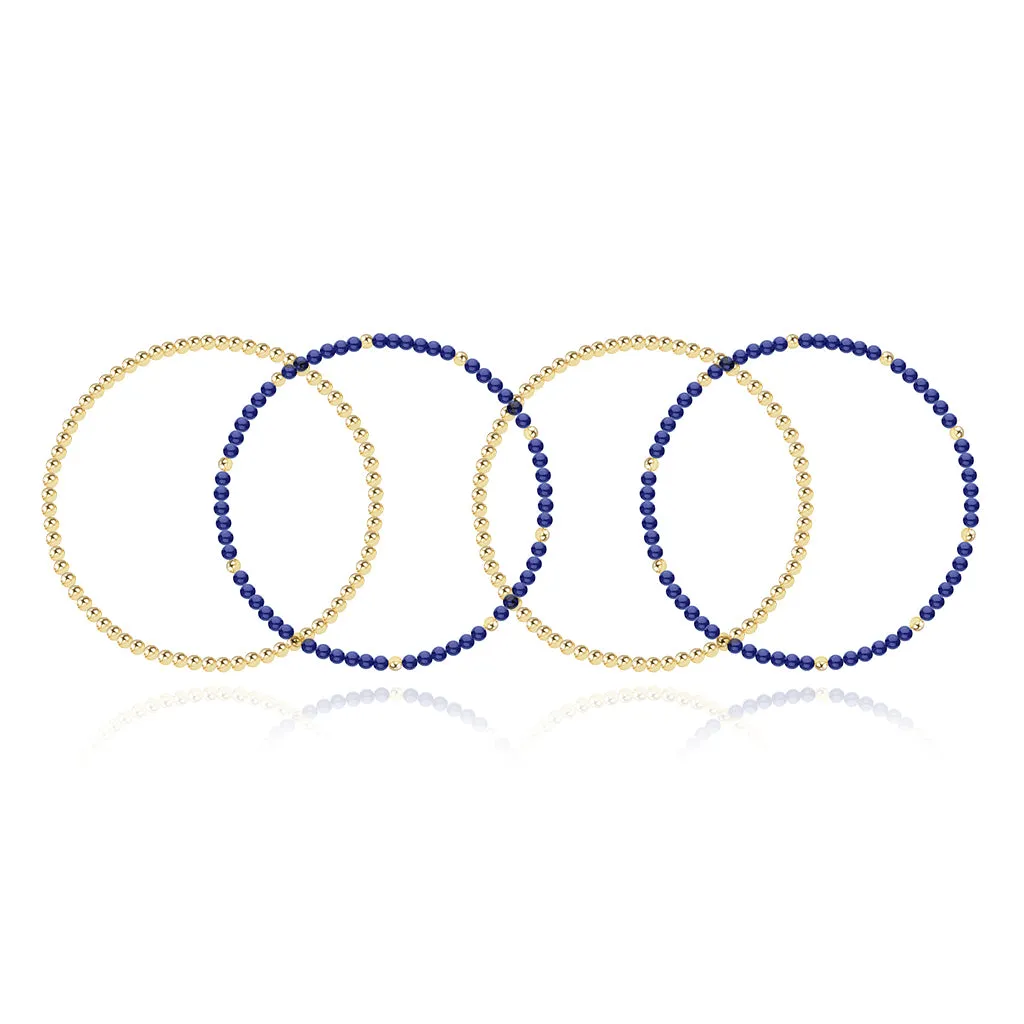 Two Gold Beaded Bracelet   Two Gemstone and Gold Bead Bracelet