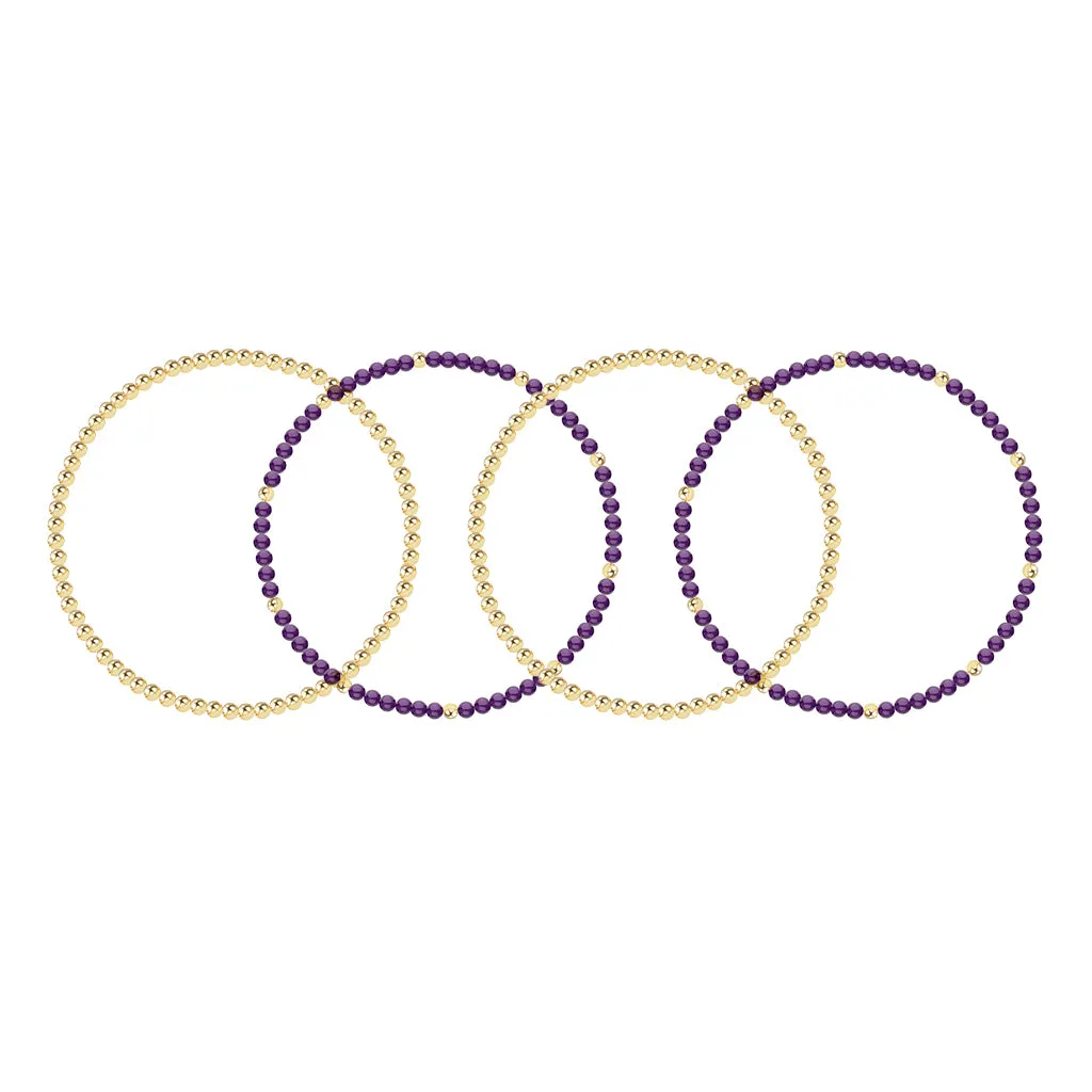 Two Gold Beaded Bracelet   Two Gemstone and Gold Bead Bracelet