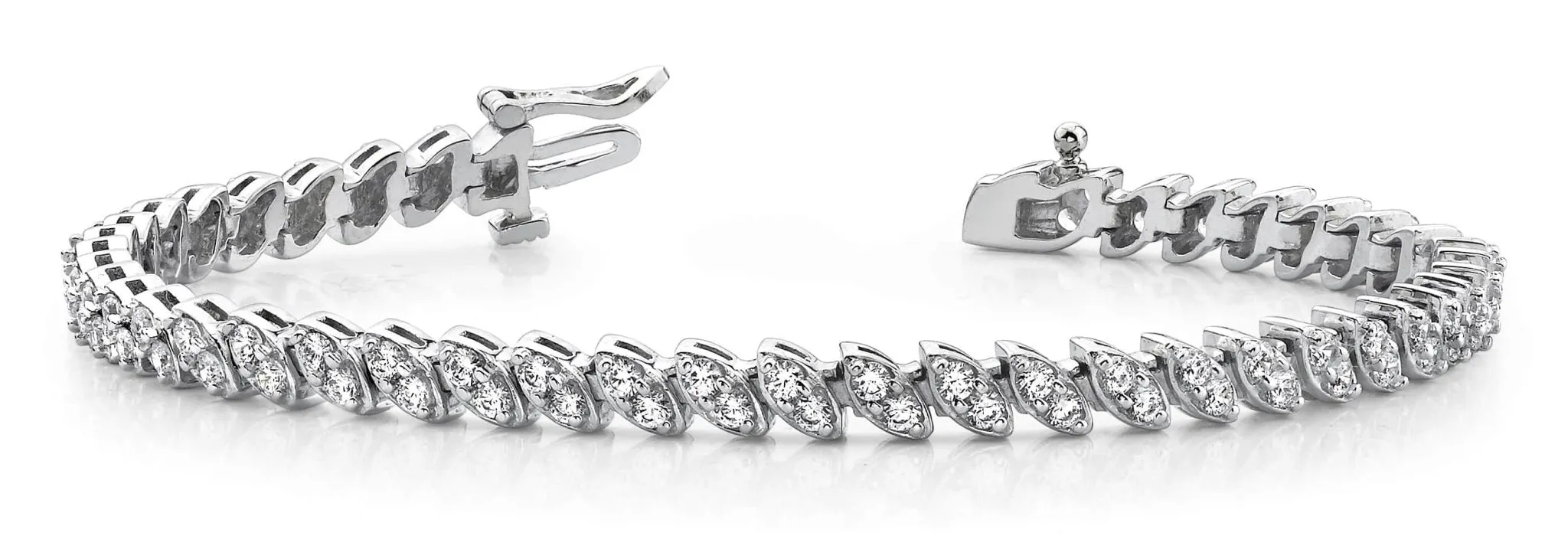 Two Peas In A Pod Diamond Bracelet with 3.06 ct.(finished) 2mm
