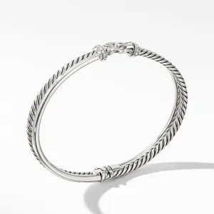 Two-Row Buckle Bracelet with Diamonds, Size Medium
