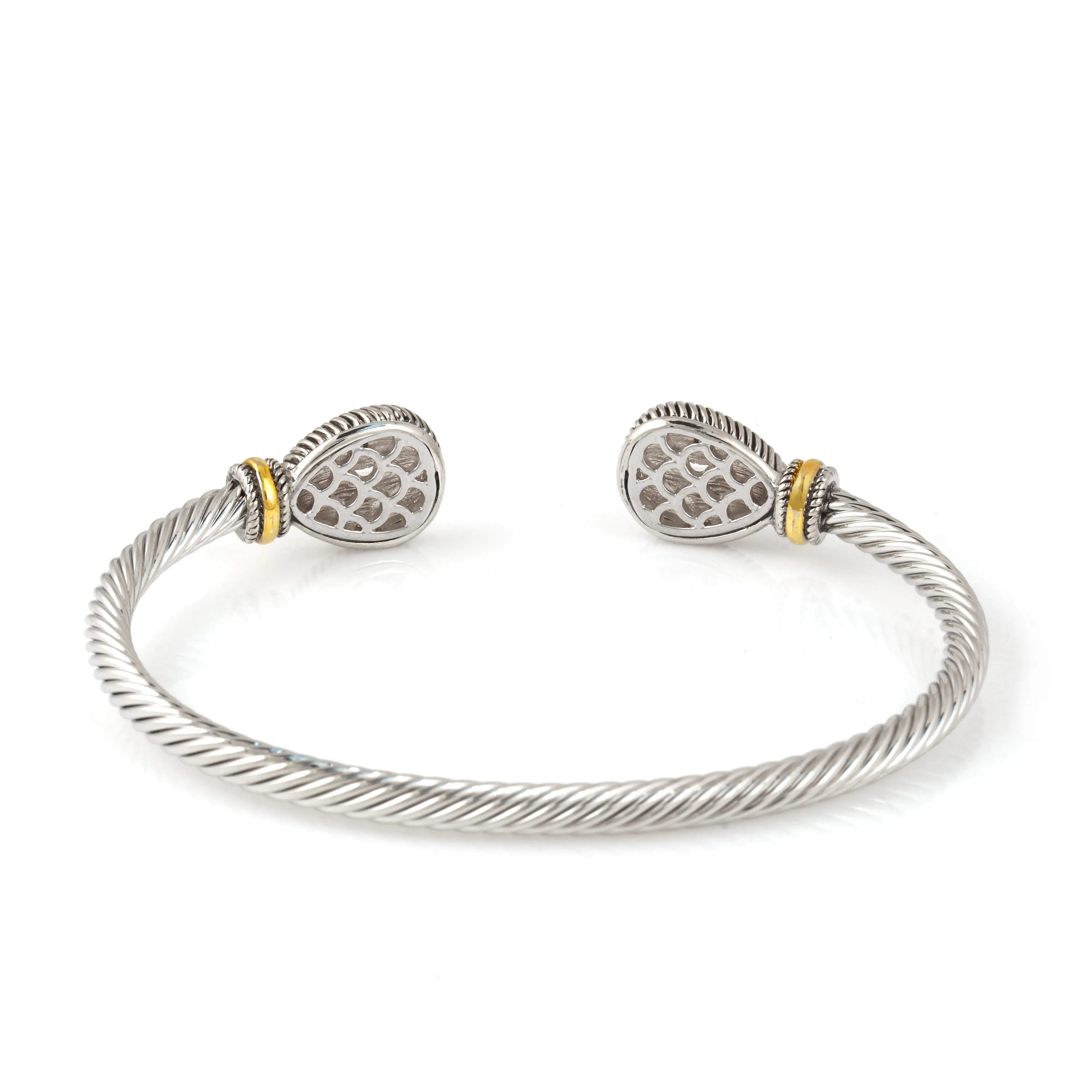 TWO TONE CHAMPAGNE CRYSTAL CLASSIC CABLE BRACELET # 73024BR-CHAM