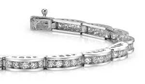 Two Tone Channel Link Lab-Grown Diamond Bracelet with 1.98 ct.(finished) 1.8mm