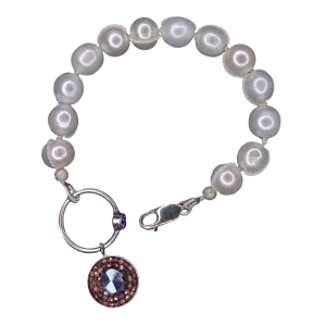 Unexpected: pearl, amethyst, labradorite mosaic bracelet