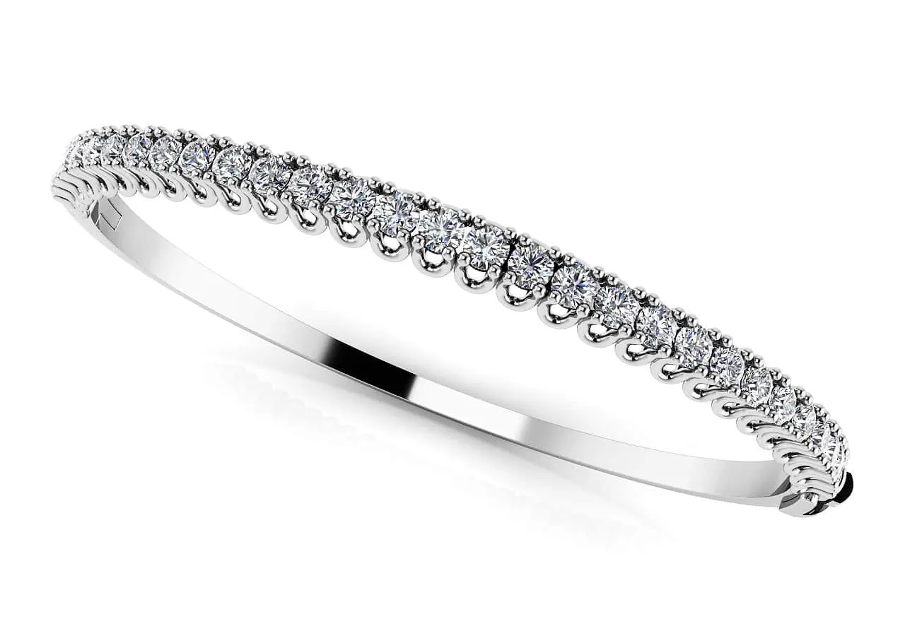 Unique Prong Diamond Bangle Lab-Grown Diamond Bracelet with 2.84 ct.(finished) 3mm