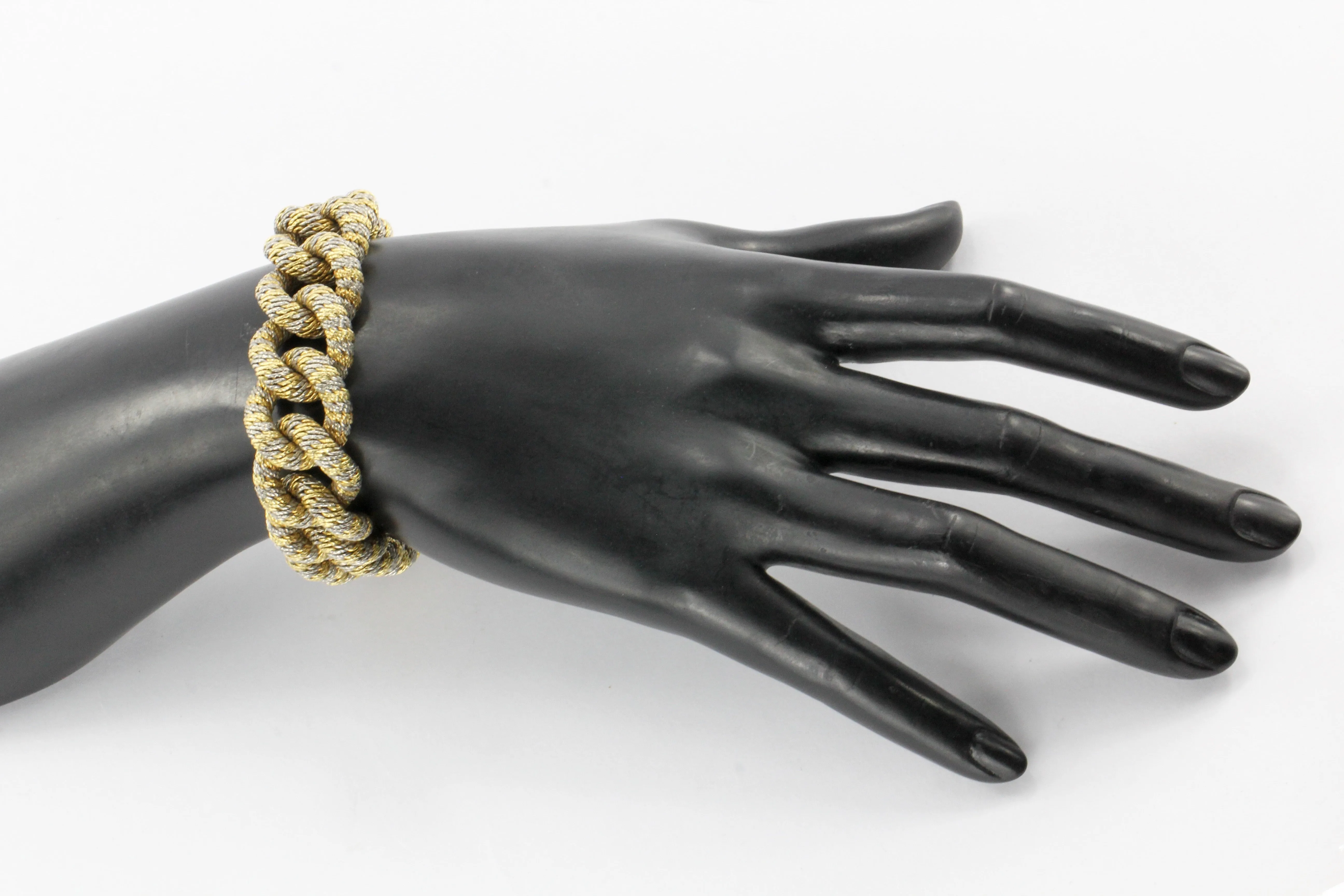 Van Cleef & Arpels Georges Lenfant Paris Woven Gold & Platinum Bracelet c.1970's