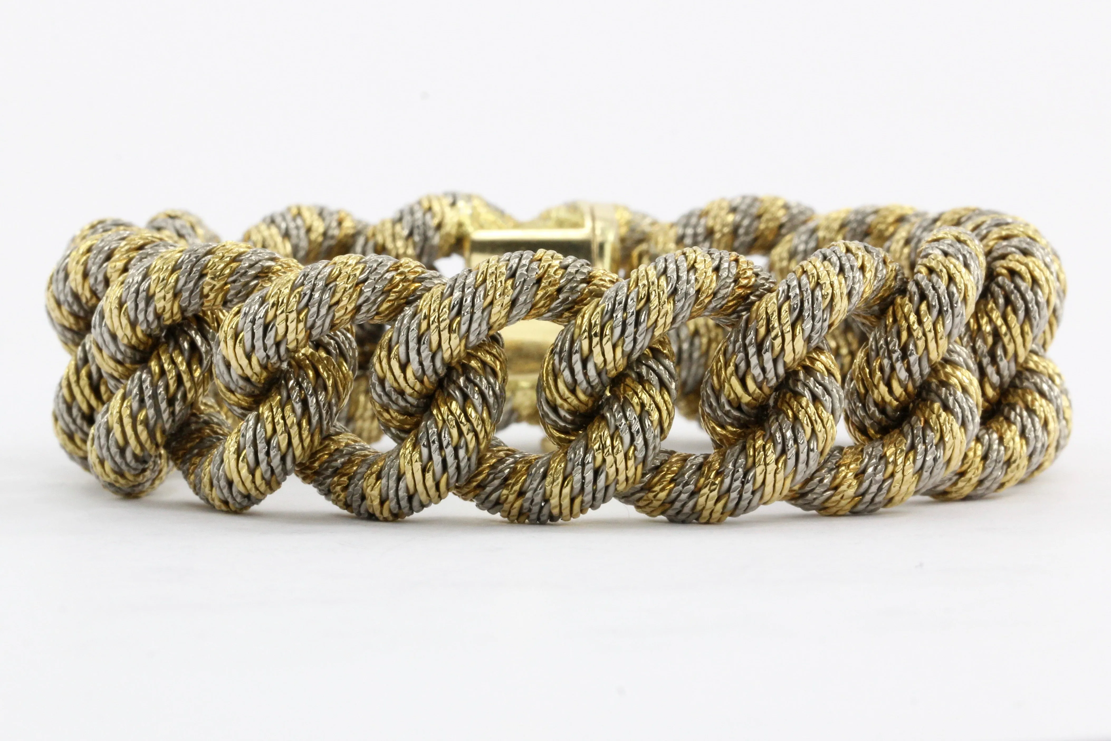 Van Cleef & Arpels Georges Lenfant Paris Woven Gold & Platinum Bracelet c.1970's