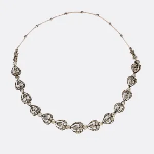 Victorian 6.0ct Diamond Heart Necklace & Bracelet Set