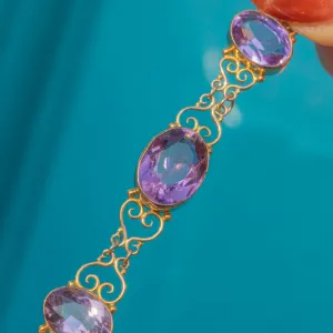 Victorian 9ct Gold Amethyst Bracelet, 22.98ct