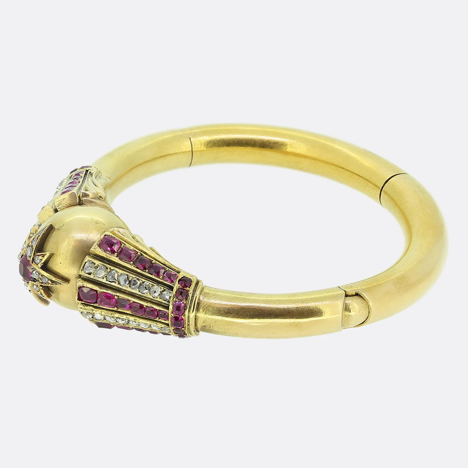 Victorian Burmese Ruby and Diamond Bangle