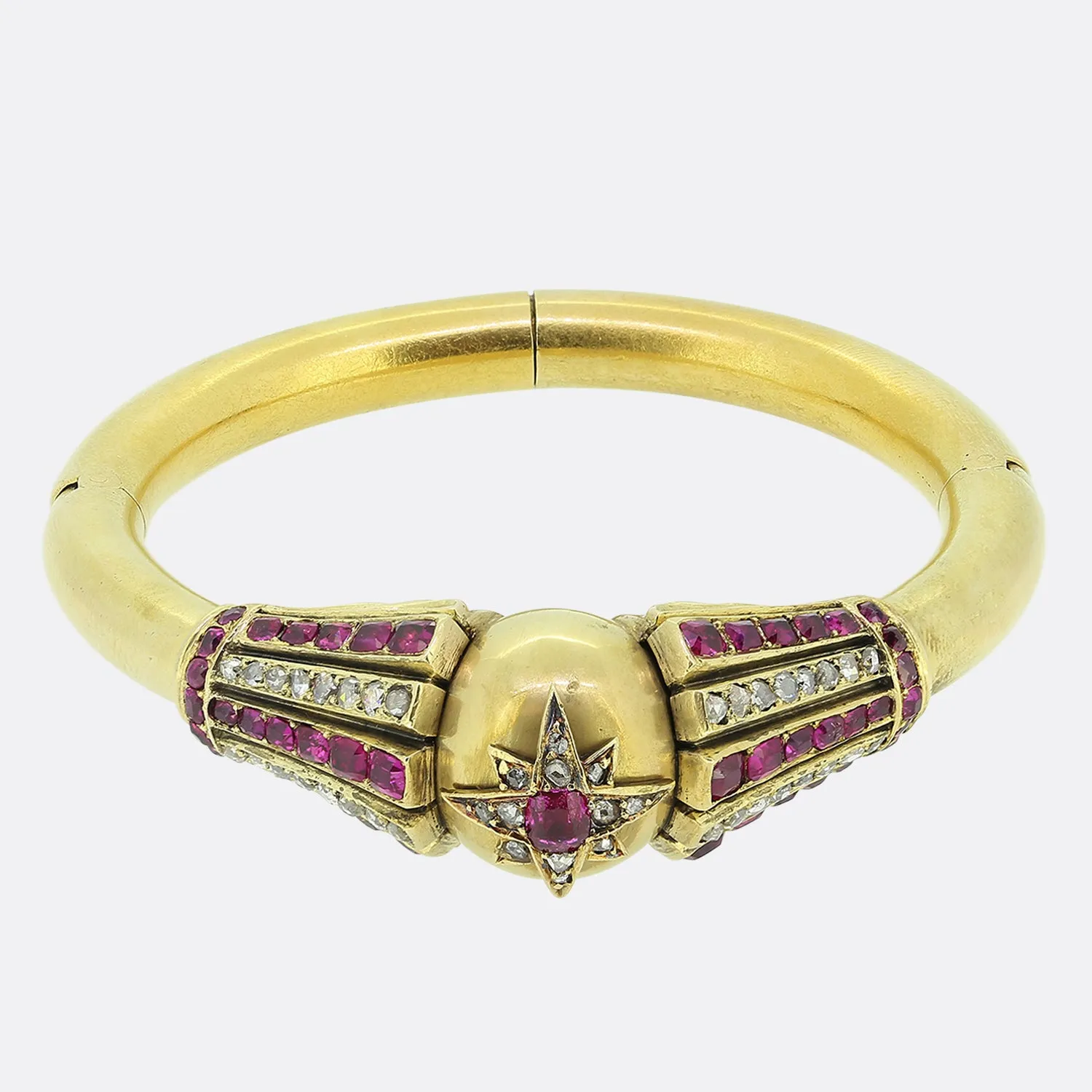 Victorian Burmese Ruby and Diamond Bangle