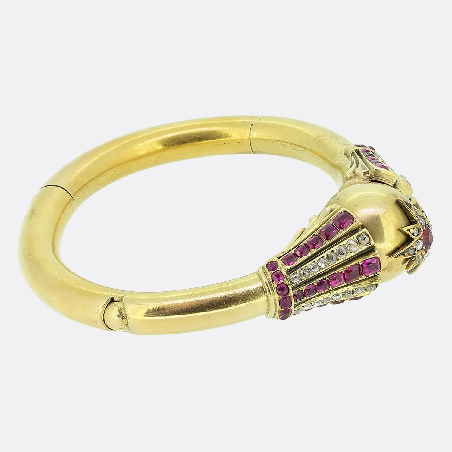Victorian Burmese Ruby and Diamond Bangle