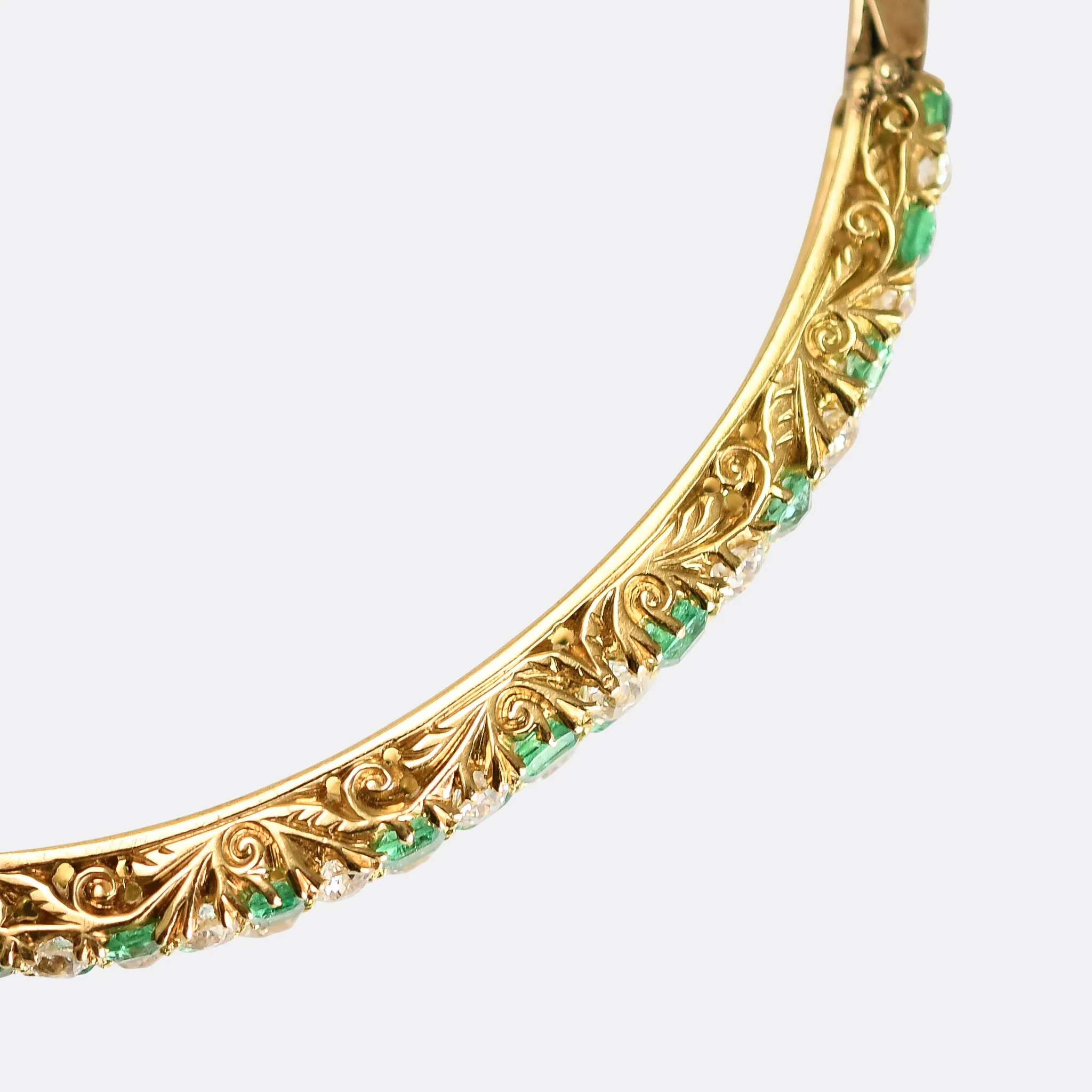 Victorian Diamond & Emerald Checkerboard Bracelet