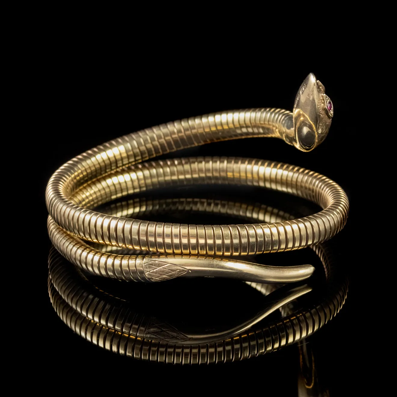Vintage Snake Bangle 9Ct Rolled Gold Smith And Pepper Dated 1972