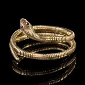 Vintage Snake Bangle 9Ct Rolled Gold Smith And Pepper Dated 1972